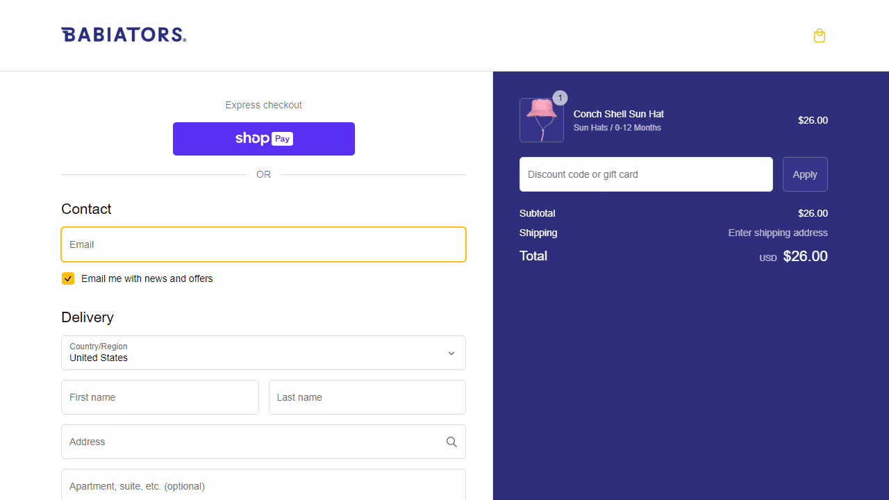 How to apply Babiators coupon code